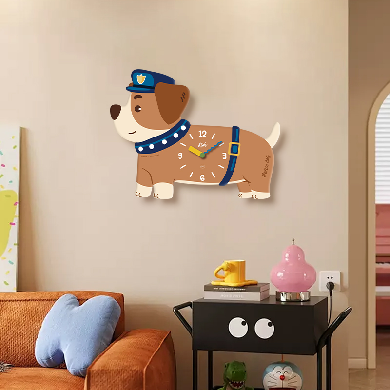 Dog design anime wall clock