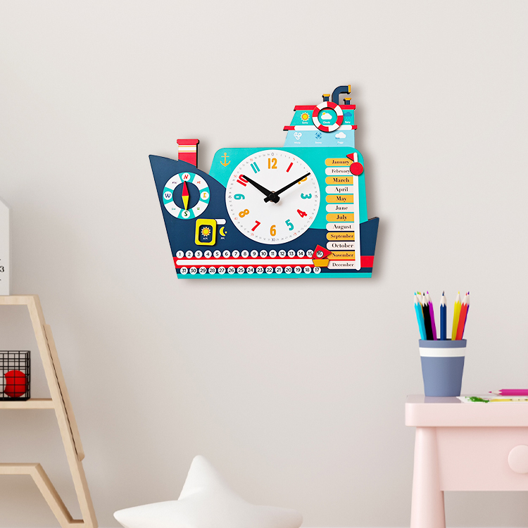 Kinder lernen Wanduhr