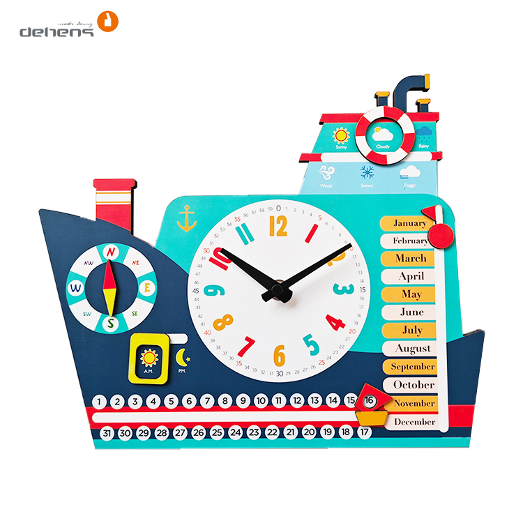 Kinder lernen Wanduhr