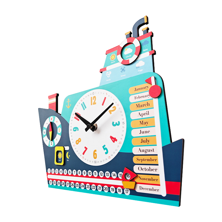 Kinder lernen Wanduhr