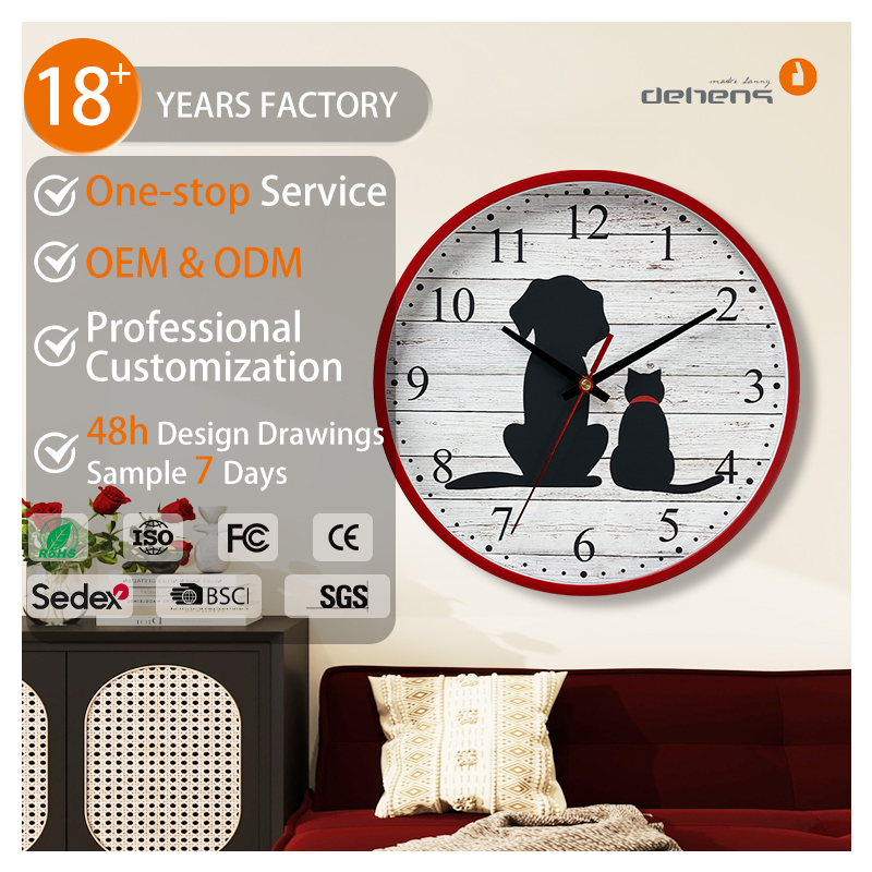 Tierförmige Wanduhr in Hundeform