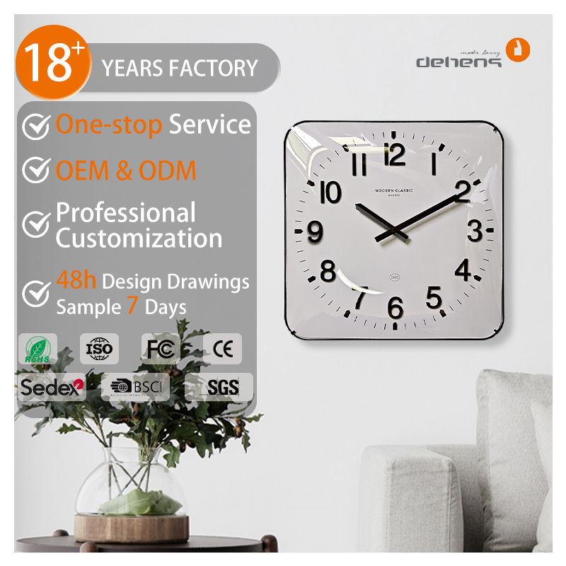 Große quadratische Wanduhr