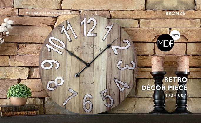 solid wood + silent wall clock