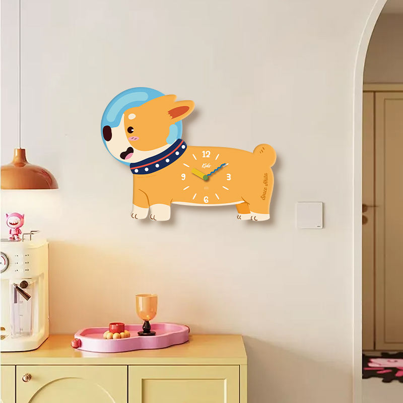 neon-lit Doge wall clock