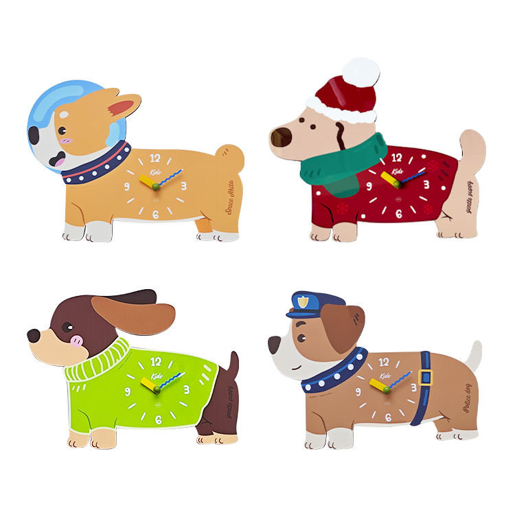 wooden frame Doge wall clock