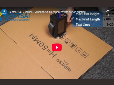 Stampante a getto d'inchiostro portatile Bentsai B40 da 2 pollici TIJ con stampa su cartone