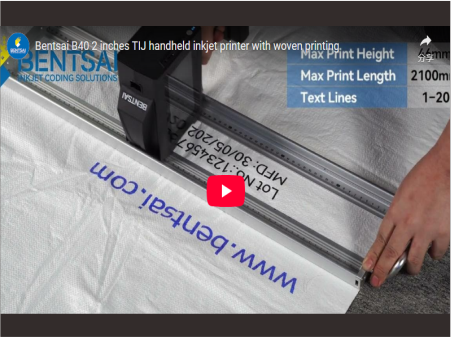 Stampante a getto d'inchiostro portatile Bentsai B40 da 2 pollici TIJ con stampa su tessuto