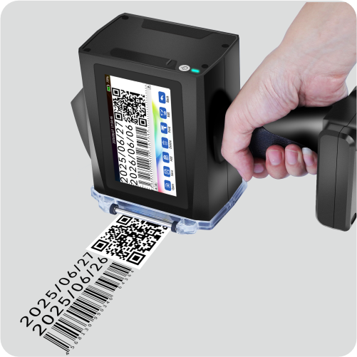 Bentsai B45 bærbar skriver med to hoder (2 tommer, 50 mm) – For QR-koder, strekkoder og grafikk på kartonger, paller, sekker og betong