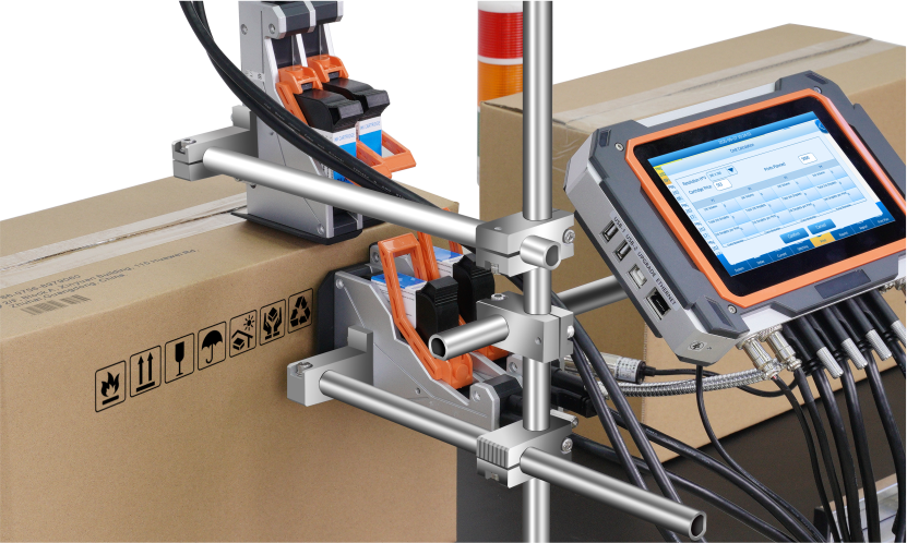 Four printheads coding printer