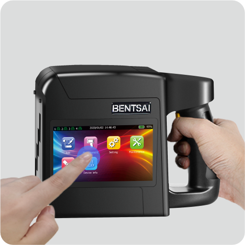 Imprimante jet d'encre portable Bentsai B80 (4 pouces, 92 mm) – Marquage par code QR grand format pour boîtes extérieures en bois