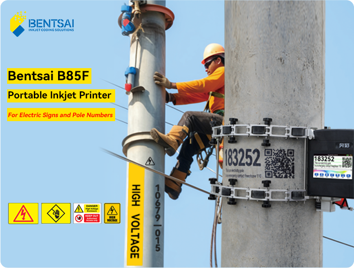 Stampante a getto d'inchiostro portatile Bentsai B85F da 4 pollici per segnaletica elettrica e numeri di pali