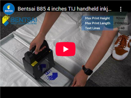 Bentsai B85 4 hüvelykes TIJ kézi tintasugaras nyomtató szőtt nyomtatással