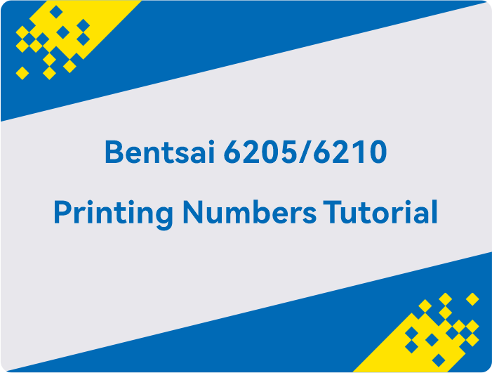 Tutoriel sur l'impression de chiffres avec la Bentsai 6205/6210