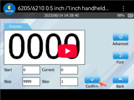 6205/6210 0.5 inch /1inch handheld printer online database printing models Mga solusyon sa TIJ coding