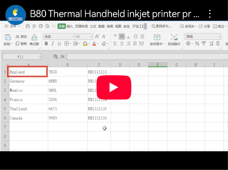 B80 Termisk håndholdt inkjetprinter, der udskriver variable data