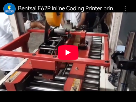 Bentsai E62P Inline Coding Printer printing on Expire Dates Application