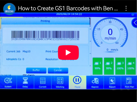 Como criar códigos de barras GS1 com as impressoras Bentsai E62P/E64P | Guia completo de configuração