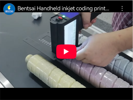 Bentsai Handheld inkjet coding printer printing on plastic tubes