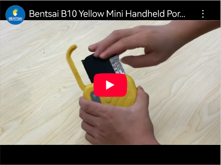 Bentsai B10 Yellow Mini Handheld Portable Inkjet Printer