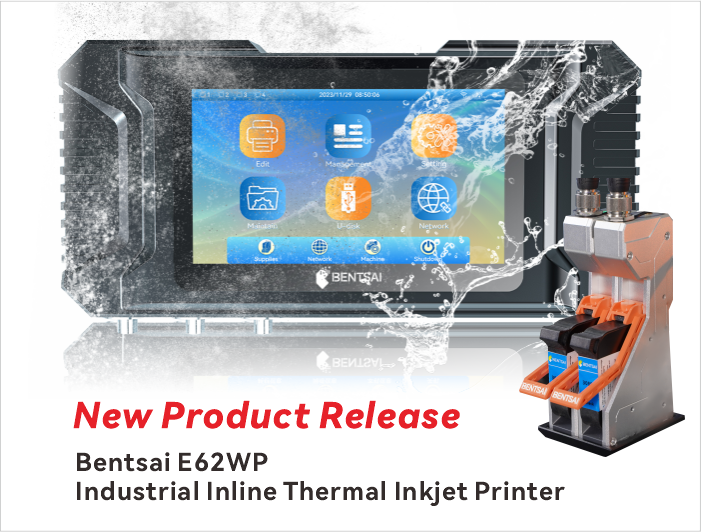 Produktneuheit: Bentsai E62WP Industrieller Inline-Thermotintenstrahldrucker
