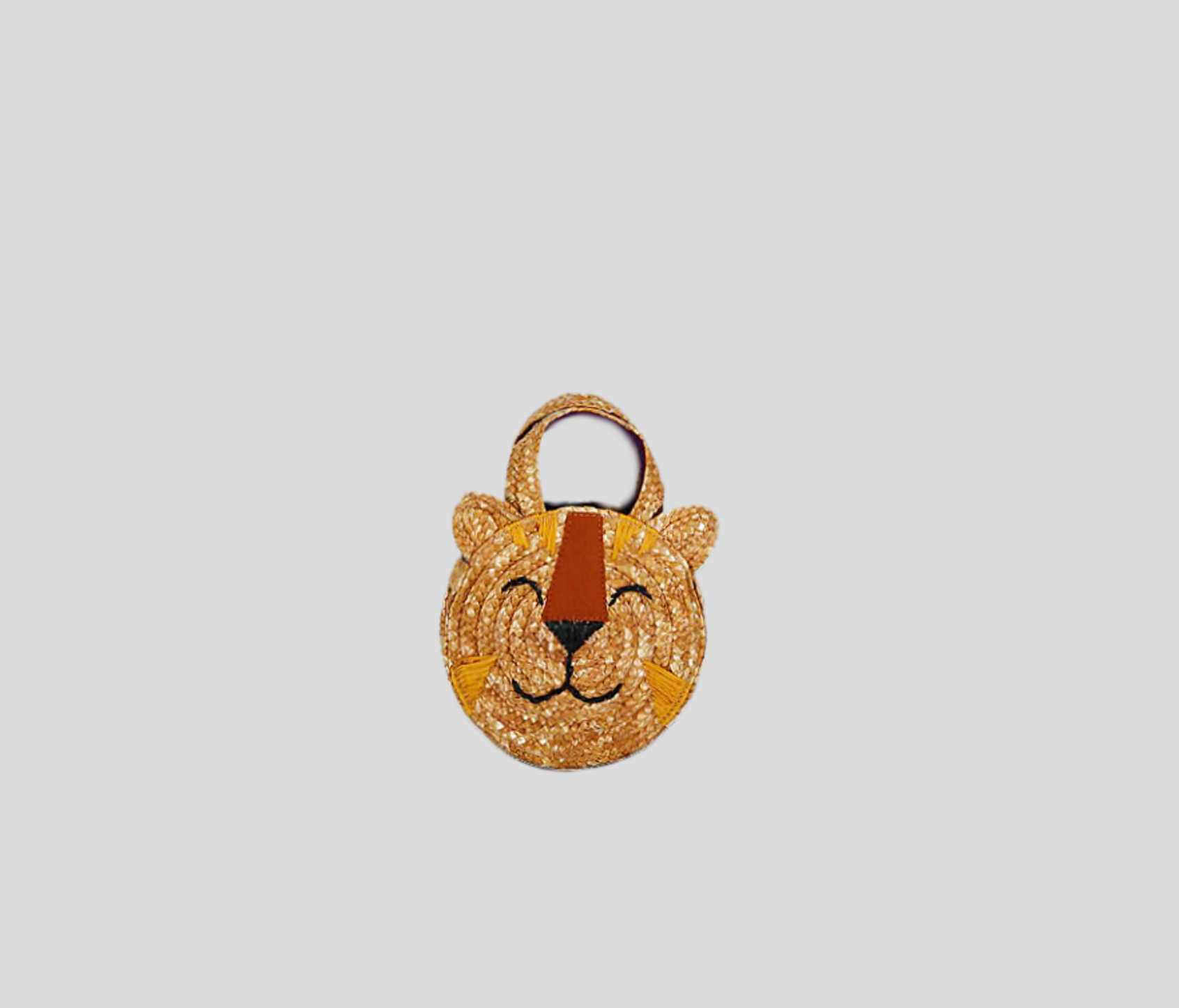 Kids Wheat Straw Braid Bag With Animal Embroidery