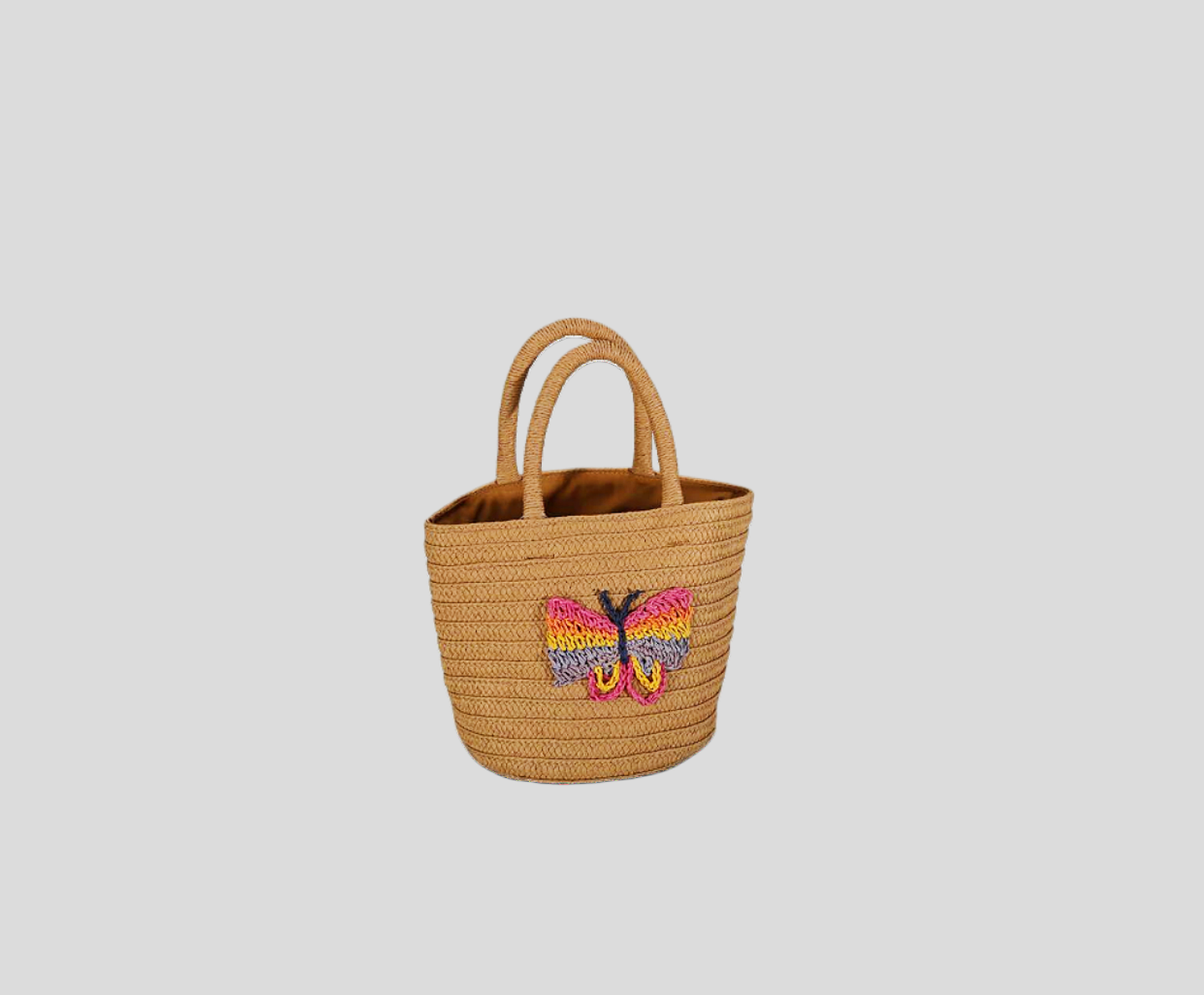 Kids Paper Braid Bag With Hand Embroidery