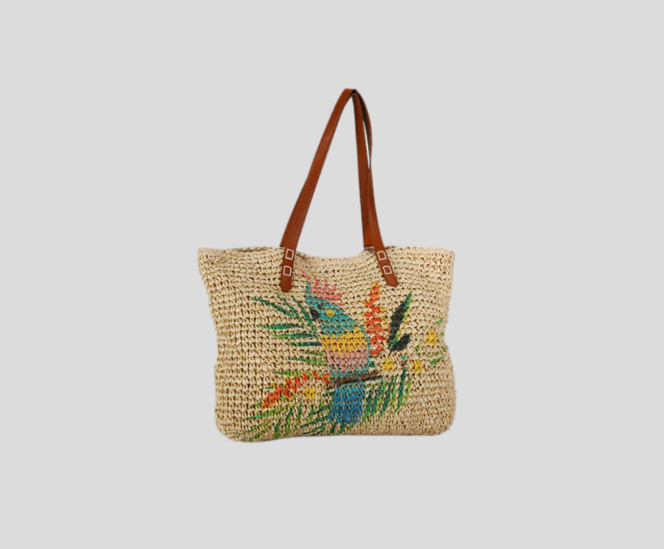 Crochet Paper Beach Bag With Colorful Printing