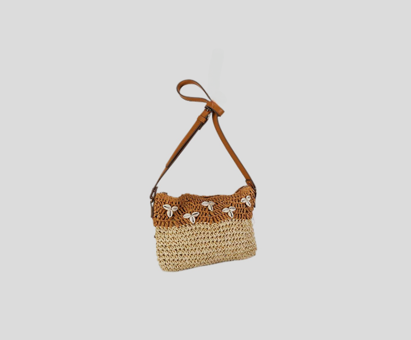 Wavy Crochet Paper Bag With Shells And Beads