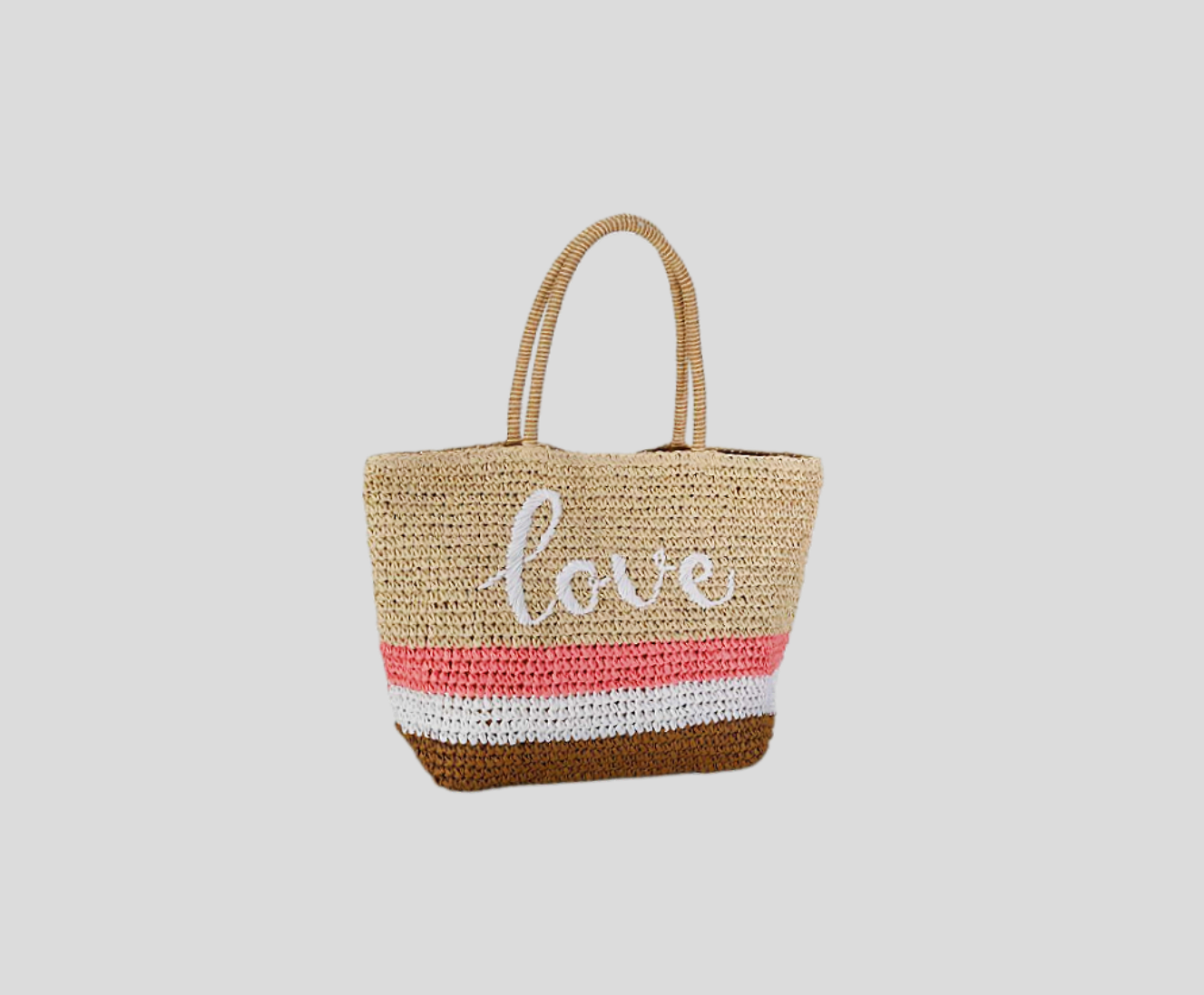 Crochet Beach Bag With Printing And Hand Embroidery