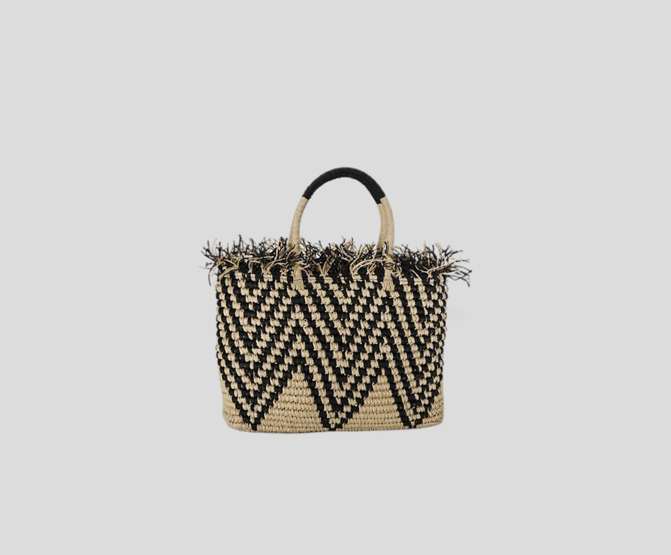 Colorful Crochet Paper Bag With Zig-zag Pattern