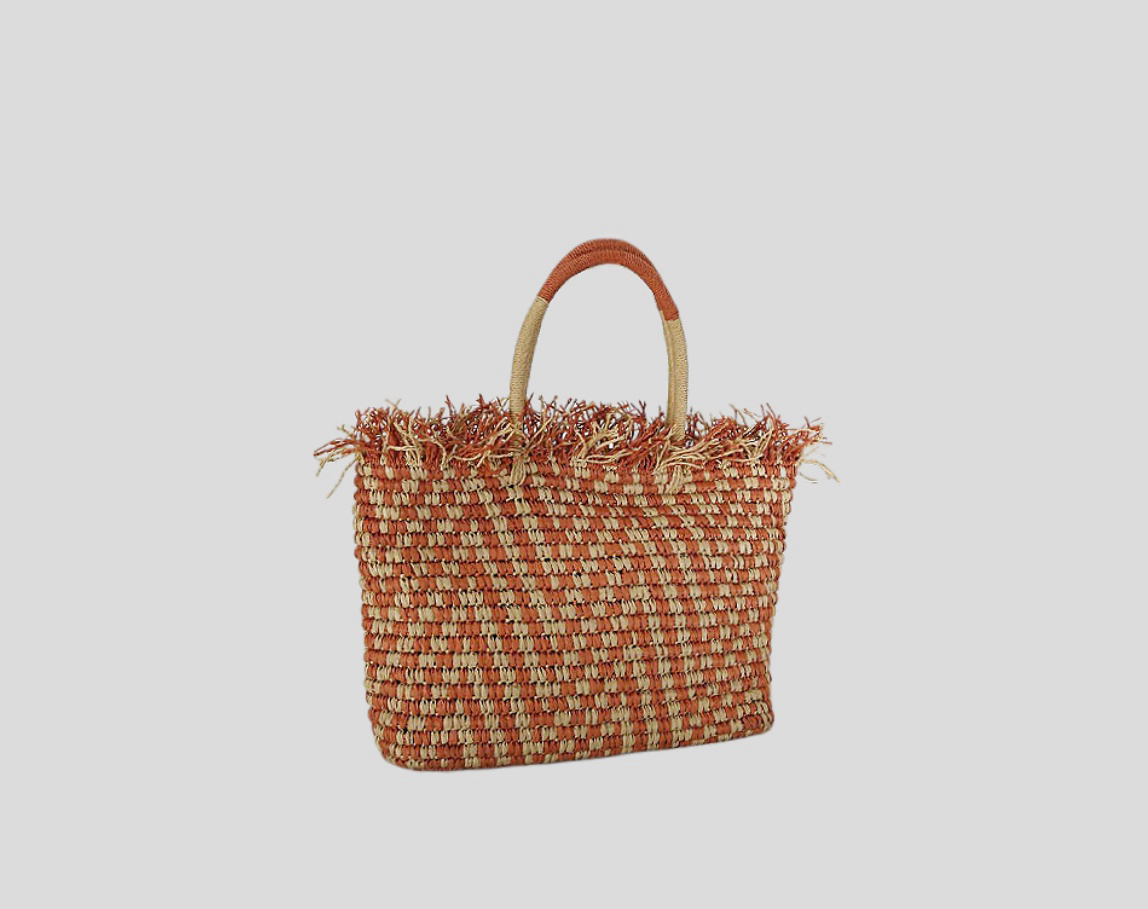 Colorful Crochet Paper Bag With Zig-zag Pattern