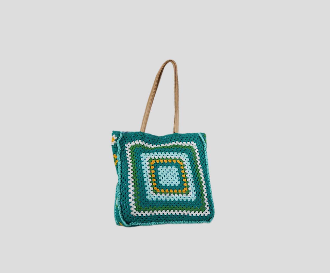 Eco-friendly Square Handbag With Geometric Pattern