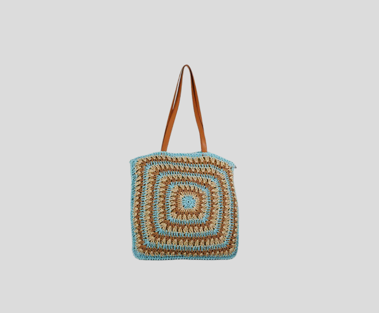 Eco-friendly Square Handbag With Geometric Pattern