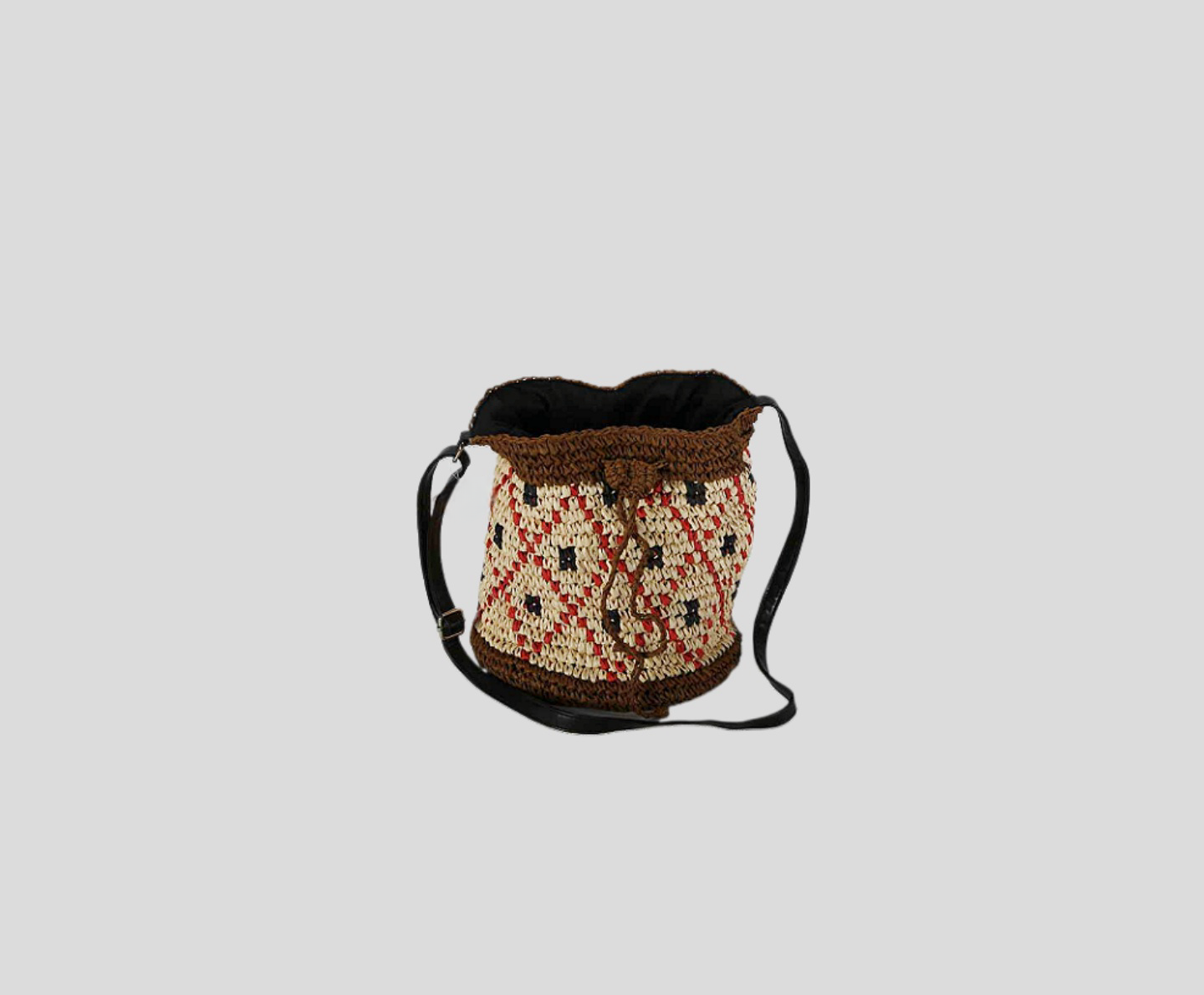 Crochet Paper Bucket Bag With Contrasting Colors