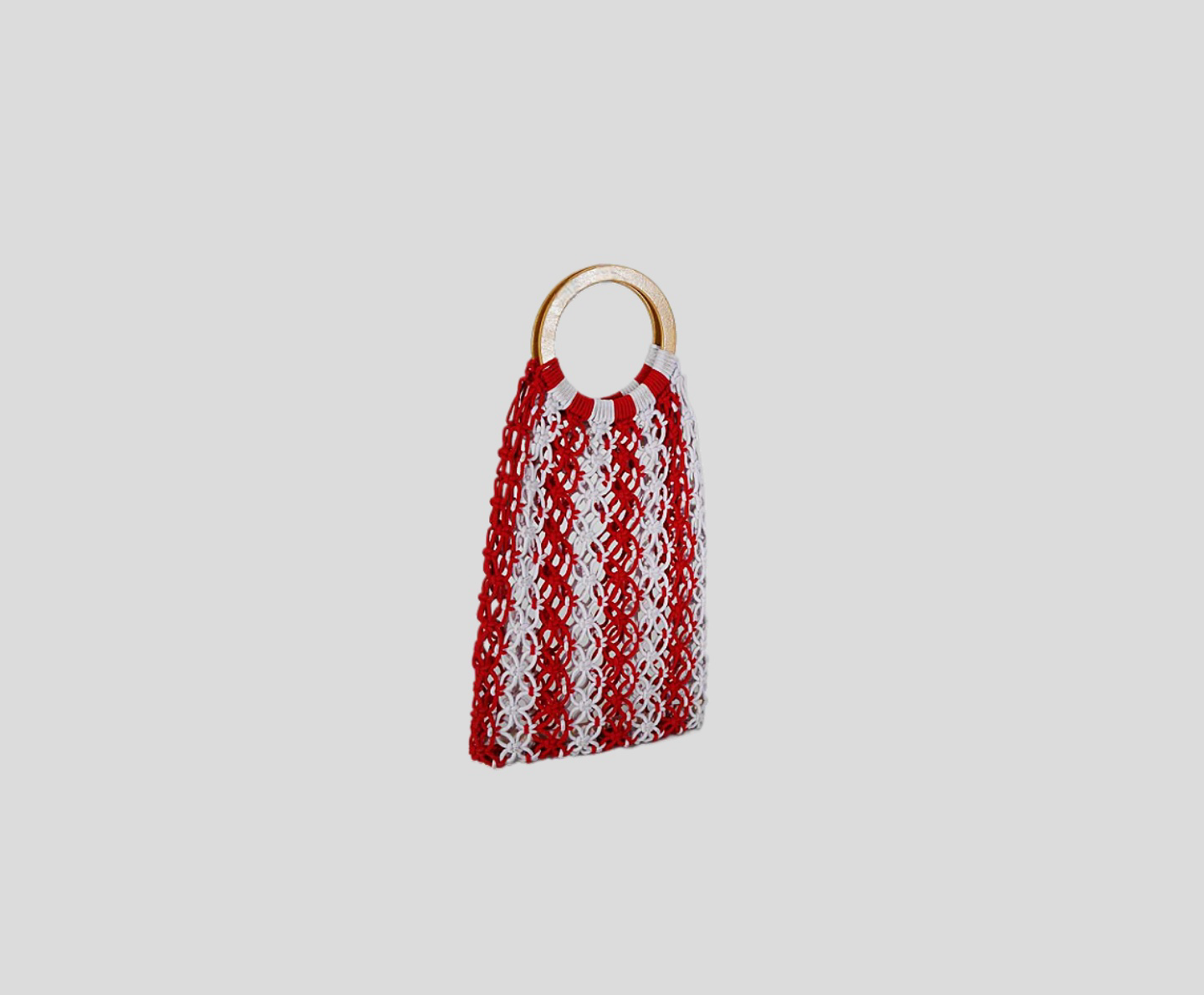 Hollow Braided Cotton Rope Bag With Pattern