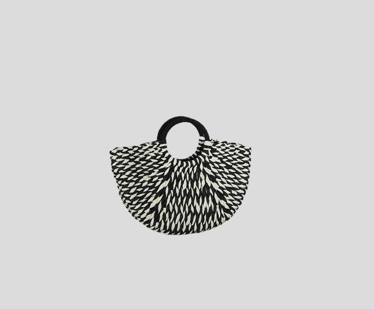 Multicolor Half Round Paper Woven Tote Bag