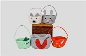 Cotton Rope Woven Storage Basket In Animal-Shaped