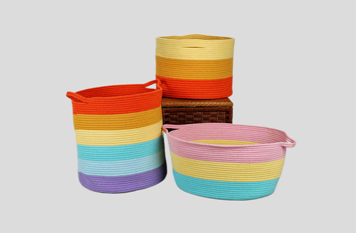 Rainbow Color Storage Baskets With Various Sizes