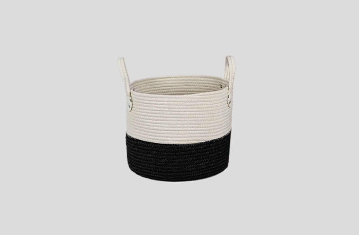 White And Black Various Sized Storage Baskets