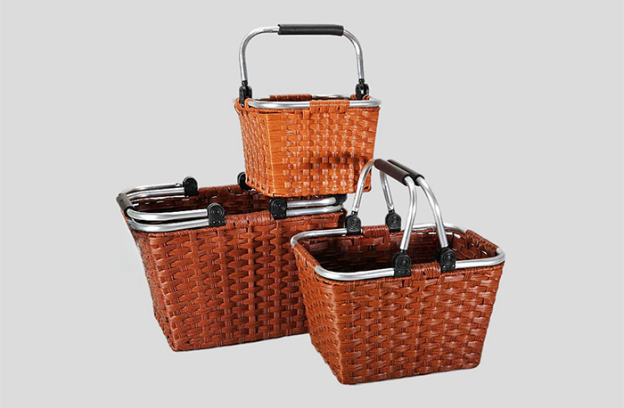 Braid PP Picnic Basket With Metal Handle