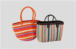 Multicolor Hand Braided Paper Shopper Bag