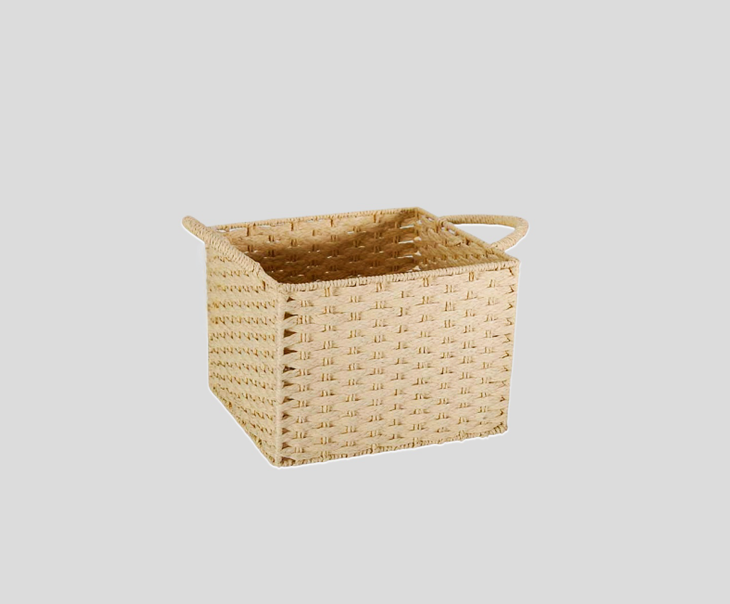 Rectangular Wide Paper Braid Storage Basket