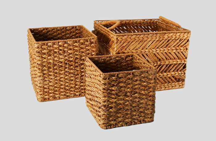 Rectangular Braid Gourd Grass Storage Basket