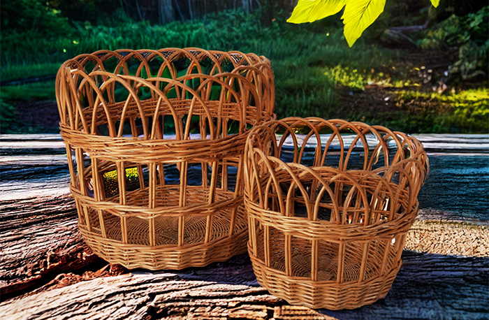 Hollow Braided Rattan Storage Basket