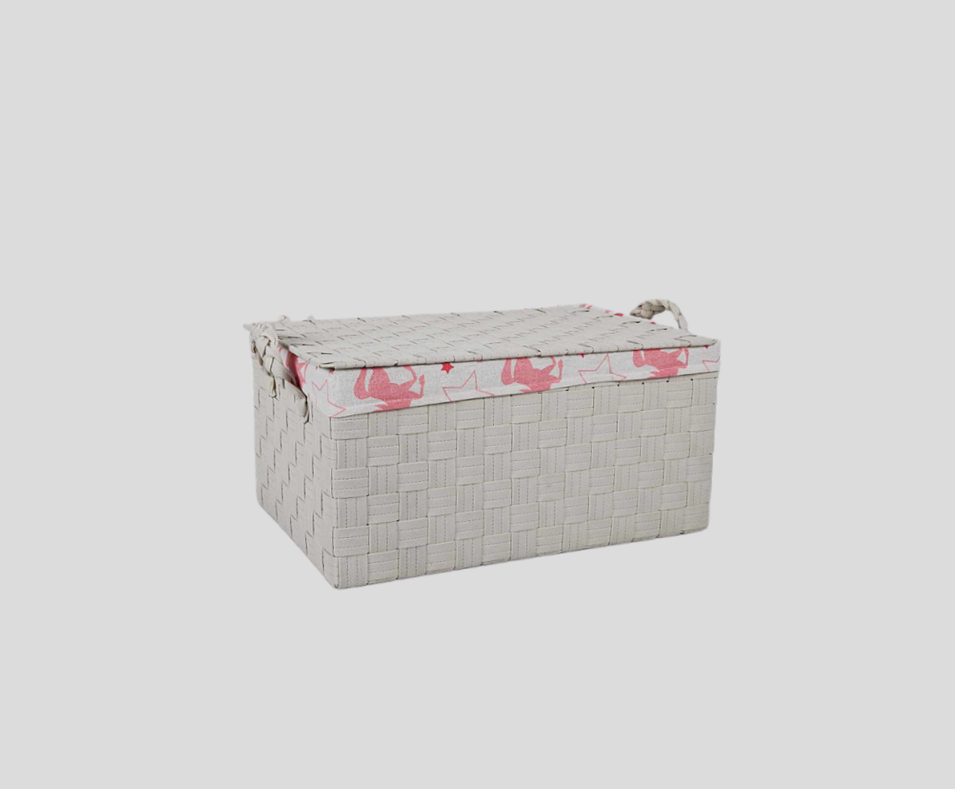 Grey Rectangular Storage Basket With PP Material