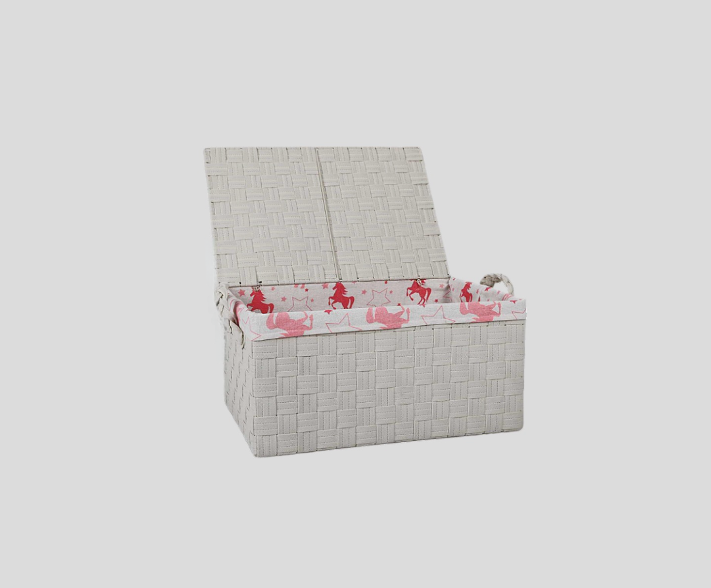 Grey Rectangular Storage Basket With PP Material