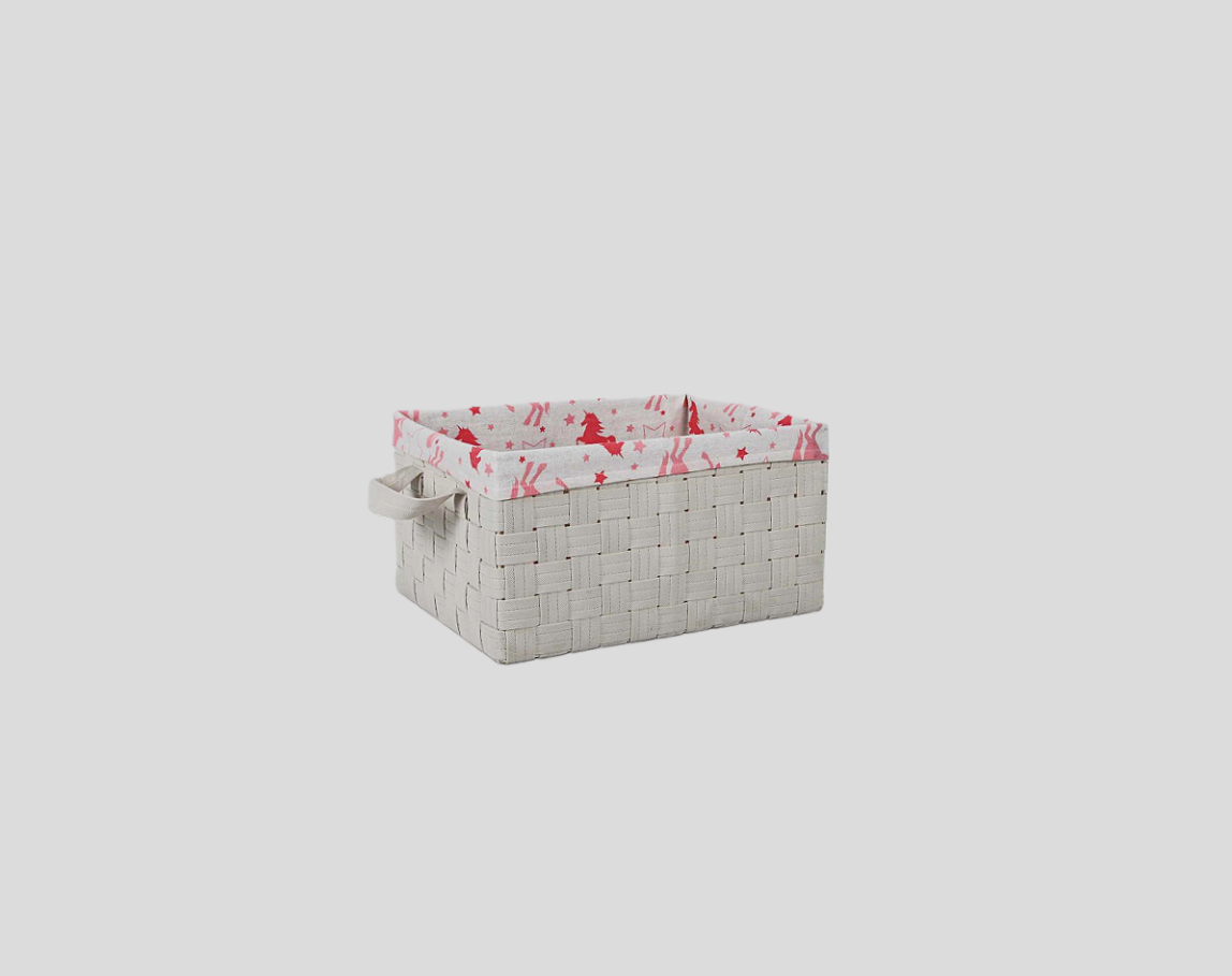 Grey Rectangular Storage Basket With PP Material