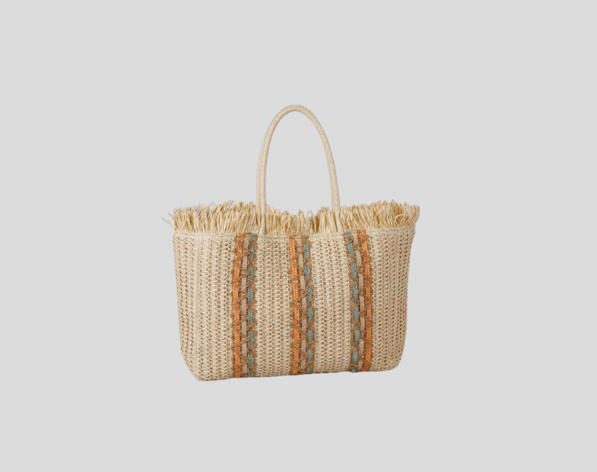 Machine Knitting Bag With Handmade Paper Fringer