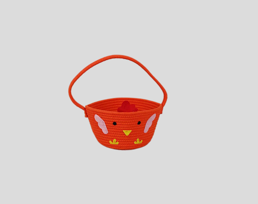 Cotton Rope Woven Storage Basket In Animal-Shaped