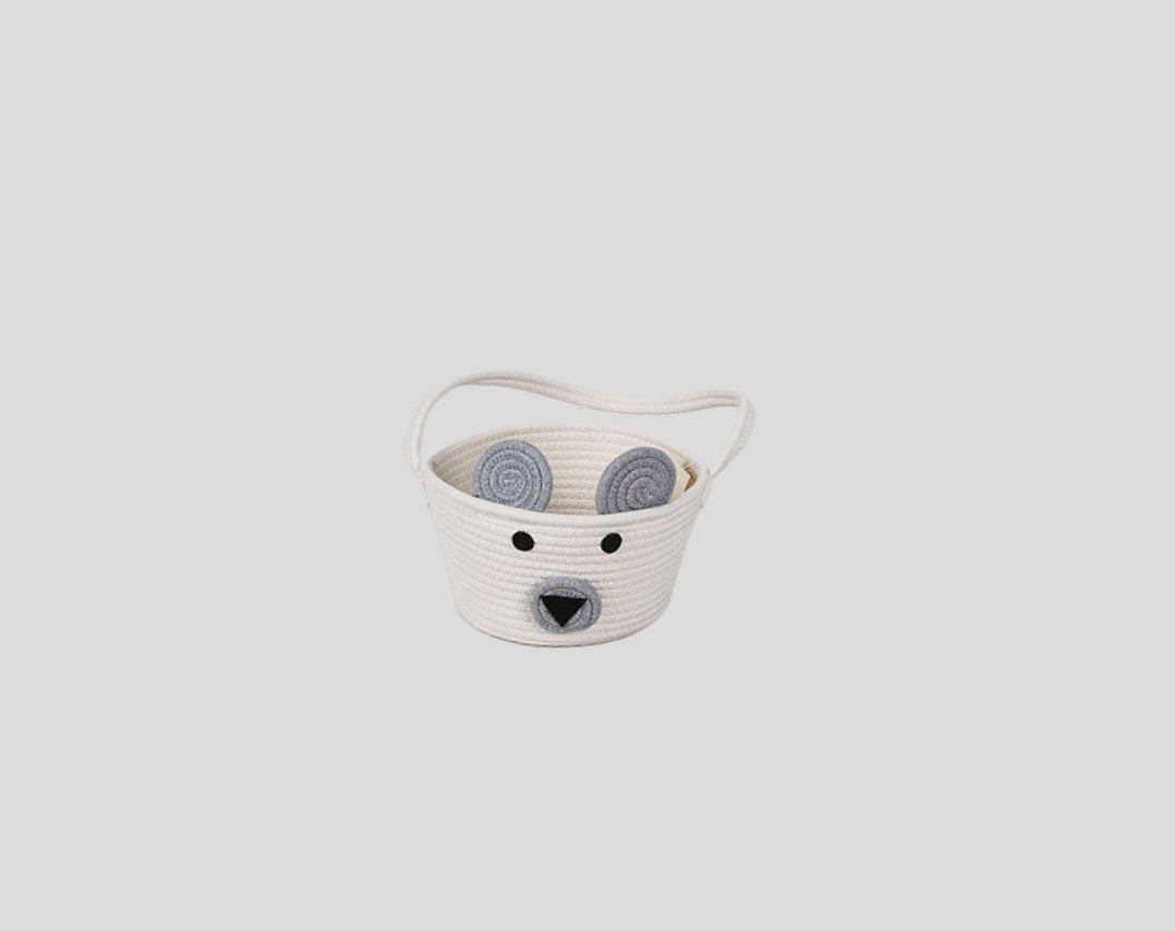 Cotton Rope Woven Storage Basket In Animal-Shaped